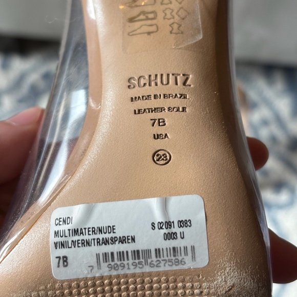 SCHUTZ Cendi Transparent Clear Point Toe Stiletto Pumps Heels - Picture 7 of 8